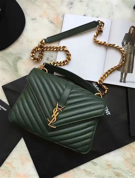 dark green ysl bag